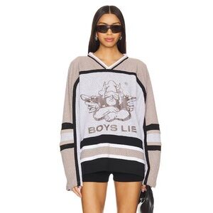 BOYS LIE Dating History Mother Pucker Jersey Top in Grey